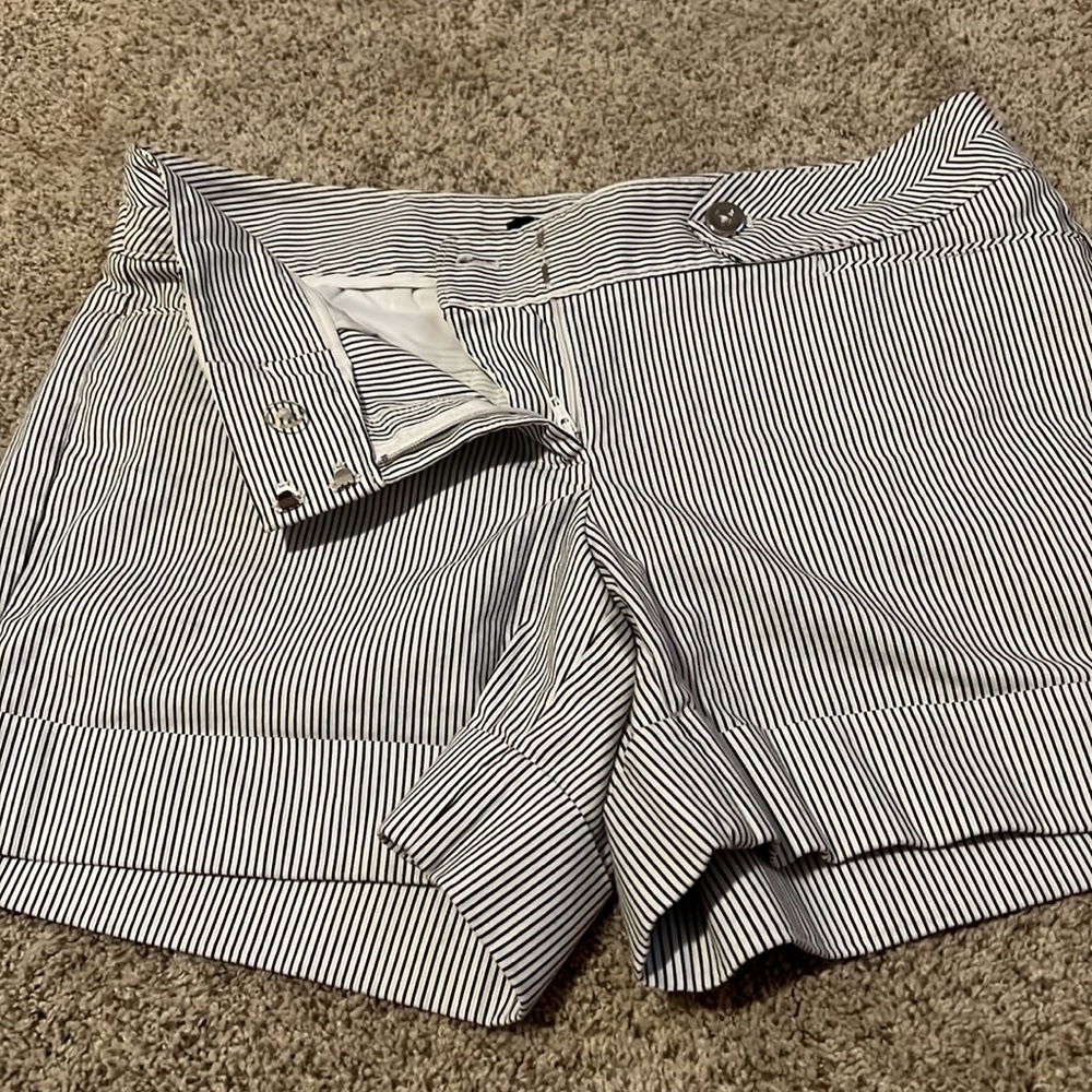 Black and white striped short